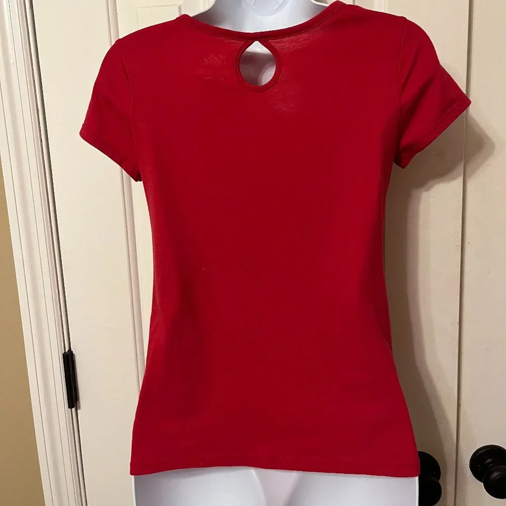 Justice stylish Girls Are Strong heart logo short sleeve top sz 12